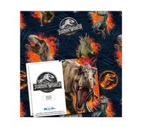 Jurassic World Lot de 10 feuilles de papier cadeau 10 étiquettes 70 x 50 cm Produit officiel