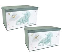 FUN HOUSE JURASSIC WORLD Lot de 2 coffres à jouets verts pour enfants 34x55,5x34,50 cm Vert G