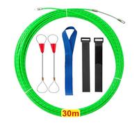 JurciCat 30 M Aide Au Tirage de Câbles Ruban De Tirage, Fil de Tirage Spirale De Tirage Aide Au Tirage De Fils de Tirage Avec Ressort de Tirage Pour Câbles et Installations électriques