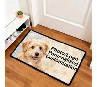 JURLEA Paillasson Personnalisé Photo Logo 40x60cm, Tapis de Porte Antidérapant Lavable pour Chien, Usage Intérieur Extérieur, Cadeau d'Emménagement Maison