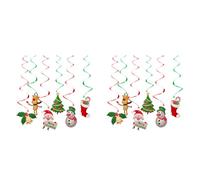 Jushenpoer 2 Ensemble de Noël Spirale Plafond Suspendu Père Noël élan Cloche Bannière Fête de Noël Maison Salon Décoration