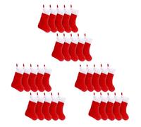 Jushenpoer 30PCS Feutre Rouge Bas de Noël Porte-Bas de Noël Chaussettes Maison Cheminée Cadeau de Rangement pour Les Vacances