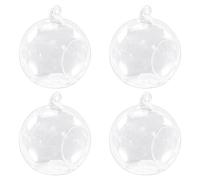 Jushenpoer 4pièces 8 cm Suspendus Fleurs en Verre Vase Plante Vase Stand Titulaire Terrarium RéCipient Chandelier Photophore Titulaire DéCor à