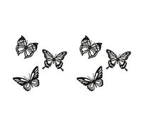 Jushenpoer 6 Pièces Papillon Métal Décoration Murale Noir Papillon Métal Tenture Murale Décor Ferme Rustique Maison Bureau Chambre Décor