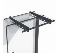 Juskys auvent de Porte d'entrée de 100 x 80 cm en Verre Acrylique et Acier - auvent de Porte Anthracite - Toit pour Porte, entrée et entrée de Maison en Verre Gris foncé