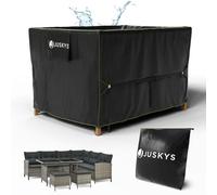 Juskys bâche de protection 120x90x75 cm - Housse Meubles Jardin - UV, Imperméable 1500mm, Aération, Facile à Nettoyer, Sangles & Velcro