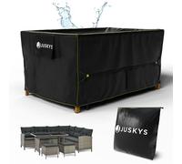 Juskys bâche de protection 170x95x75 cm - Housse Meubles Jardin - UV, Imperméable 1500mm, Aération, Facile à Nettoyer, Sangles & Velcro
