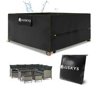 Juskys bâche de protection 200x200x90 cm - Housse Meubles Jardin - UV, Imperméable 1500mm, Aération, Facile à Nettoyer, Sangles & Velcro