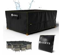 Juskys bâche de protection 242x162x100 cm - Housse Meubles Jardin - UV, Imperméable 1500mm, Aération, Facile à Nettoyer, Sangles & Velcro