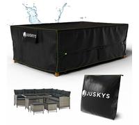 Juskys bâche de protection 270x180x90 cm - Housse Meubles Jardin - UV, Imperméable 1500mm, Aération, Facile à Nettoyer, Sangles & Velcro