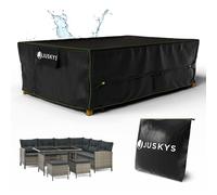 Juskys bâche de protection 300x200x90 cm - Housse Meubles Jardin - UV, Imperméable 1500mm, Aération, Facile à Nettoyer, Sangles & Velcro