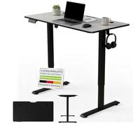 Juskys Bureau à Hauteur réglable de 120 x 60 cm - Bureau Assis/Debout à réglage électrique continu, Fonction mémoire - Noir