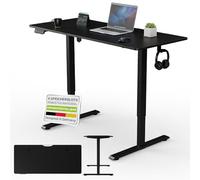 Juskys Bureau à Hauteur réglable de 140 x 60 cm - Bureau Assis/Debout à réglage électrique continu, Fonction mémoire - Noir