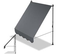 Juskys Cap Town Store de Balcon à Pince 150x120 cm Gris - Brise-vue Sans Perçage, Imperméable, Anti-UV