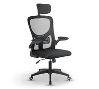 Juskys Chaise de Bureau Baltimore - Design Ergonomique, Stuhl Respirant, réglable en Hauteur, Moderne, matériaux de Haute qualité - Noir