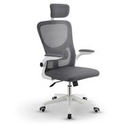 Juskys Chaise de Bureau Baltimore - Design Ergonomique, Stuhl Respirant, réglable en Hauteur, Moderne, matériaux de Haute qualité - Gris
