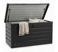 Juskys coffre de jardin métal 380L Limani anthracite - boîte de rangement étanche verrouillable