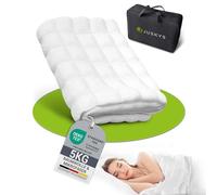 Juskys Couverture lestée 135x200 - Thérapeutique & Anti-Stress - Coton, Microfibre & Perles de Verre - pour Sommeil réparateur - 5 kg
