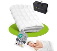 Juskys Couverture lestée 135x200 - Thérapeutique & Anti-Stress - Coton, Microfibre & Perles de Verre - pour Sommeil réparateur - 7 kg