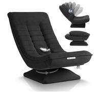 Juskys Fauteuil Relax Korsika Pivotant 360° - Ergonomique, Pliable, Confort 5 Couches - Gris