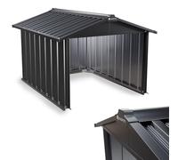 Juskys Garage en métal pour Tondeuse Robot, avec Toit à Deux pentes - 86 × 98 × 63 cm - Protection Contre Le Soleil et la Pluie pour tondeuses à Gazon - Anthracite - carport pour Tondeuse Robot