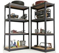 Juskys Lot de 2 étagères de Rangement Easy 2 x 160 x 80 x 40 cm (H x l x P) - Charge maximale : 640 kg - 8 tablettes - en métal - Gris