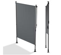 Juskys Marquise verticale Barbados 120x310 cm Gris - store vertical sans perçage, protection solaire, brise-vue, anti-UV, déperlant