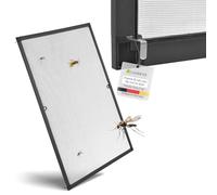 Juskys Moustiquaire avec cadre en aluminium - protection contre les insectes et les moustiques pour les fenêtres suspendues - moustiquaire résistante aux UV- anthracite, 120x140cm