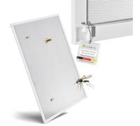 Juskys Moustiquaire avec cadre en aluminium - protection contre les insectes et les moustiques pour les fenêtres suspendues - moustiquaire résistante aux UV- blanc, 130x150cm