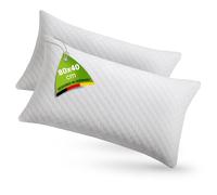 Juskys Oreillers 40×80 cm - Lot de 2 oreillers avec garnissage en Mousse à mémoire de Forme - matière Respirante - Housse Lavable - oreillers Blancs
