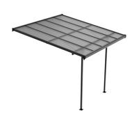 Juskys Pergola Borneo 3x3 m aluminium anthracite - toit polycarbonate double paroi protection UV terrasse