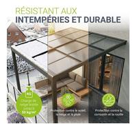 Juskys Pergola de terrasse 3x3 m aluminium avec toit coulissant double paroi - Abri jardin résistant UV et intempéries Gris