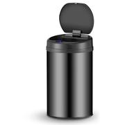 Juskys poubelle automatique avec capteur de 30 L - poubelle électrique, détecteur de mouvement, couvercle automatique, étanche, bague de serrage, cuisine - noir