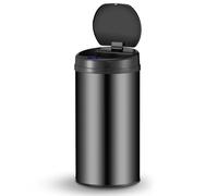 Juskys poubelle automatique avec capteur de 40 L - poubelle électrique, détecteur de mouvement, couvercle automatique, étanche, bague de serrage, cuisine - noir