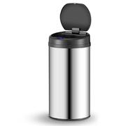 Juskys poubelle automatique avec capteur de 40 L - poubelle électrique, détecteur de mouvement, couvercle automatique, étanche, bague de serrage, cuisine - argenté
