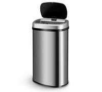 Juskys Poubelle automatique avec capteur de 60 L - poubelle électrique, détecteur de mouvement, couvercle automatique, étanche, rectangulaire, cuisine - argenté