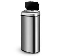 Juskys Poubelle automatique avec capteur de 70 L - poubelle électrique, détecteur de mouvement, couvercle automatique, étanche, rectangulaire, cuisine - argenté