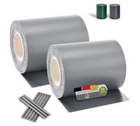 Juskys Rouleaux brise-vue en PVC pour clôtures à barreaux doubles - 2 rouleaux de 35 m, 60 clips de fixation - film anti-regards pour clôture protection visuelle protection contre le vent - gris clair
