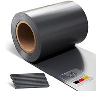 Juskys Rouleaux Brise-Vue en PVC pour clôtures à barreaux Doubles - 35 m - 30 Clips de Fixation - Anthracite - Film Anti-Regards pour clôture Protection visuelle Protection Contre Le Vent Jardin