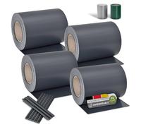 Juskys Rouleaux Brise-Vue en PVC pour clôtures à barreaux Doubles - 4 Rouleaux de 35 m, 120 Clips de Fixation - Film Anti-Regards pour clôture Protection visuelle - Anthracite