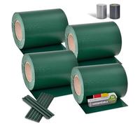 Juskys Rouleaux Brise-Vue en PVC pour clôtures à barreaux Doubles - 4 Rouleaux de 35 m, 120 Clips de Fixation - Film Anti-Regards pour clôture Protection visuelle Protection Contre Le Vent - Vert
