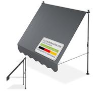Store enrouleur à pince Juskys Cap Town 200x120 cm gris réglable sans perçage UV imperméable