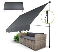 Juskys Store enrouleur à pince Cap Town 350x120 cm gris réglable sans perçage imperméable anti-UV
