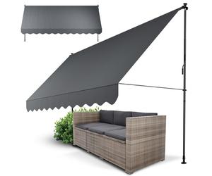 Juskys Store enrouleur Cap Town 400x120 cm gris réglable sans perçage imperméable anti-UV vertical diagonal