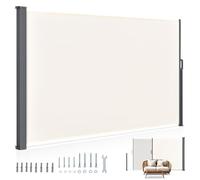 Juskys Store latéral 300 x 190 cm Extensible et Opaque, Brise-Vue pour Balcon, terrasse et Jardin, Auvent latéral avec Support Mural, Protection Solaire en Acier & Tissu Impermeable - Beige