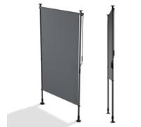 Juskys Store Vertical Barbados 100x310 cm - Store à Pince Extensible, Protection Solaire & Visuelle, Résistant aux Intempéries & UV, Déperlant - Gris