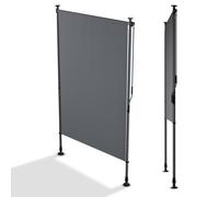 Juskys Store Vertical Barbados 120x310 cm - Store à Pince Extensible, Protection Solaire & Visuelle, Résistant aux Intempéries & UV, Déperlant - Gris