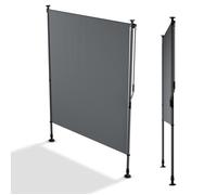 Juskys Store vertical Barbados 150x310 cm Gris - brise-vue sans perçage, protection solaire, anti-UV, déperlant