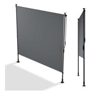 Juskys Store vertical Barbados 200x310 cm Gris - brise-vue sans perçage, protection solaire, anti-UV, déperlant