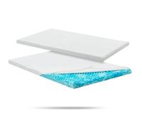 Juskys surmatelas 180 x 200 cm en Mousse à mémoire de Forme, 7 Zones orthopédiques et Respirantes, 7 cm d'épaisseur, H2 - H3, Housse Lavable surmatelas